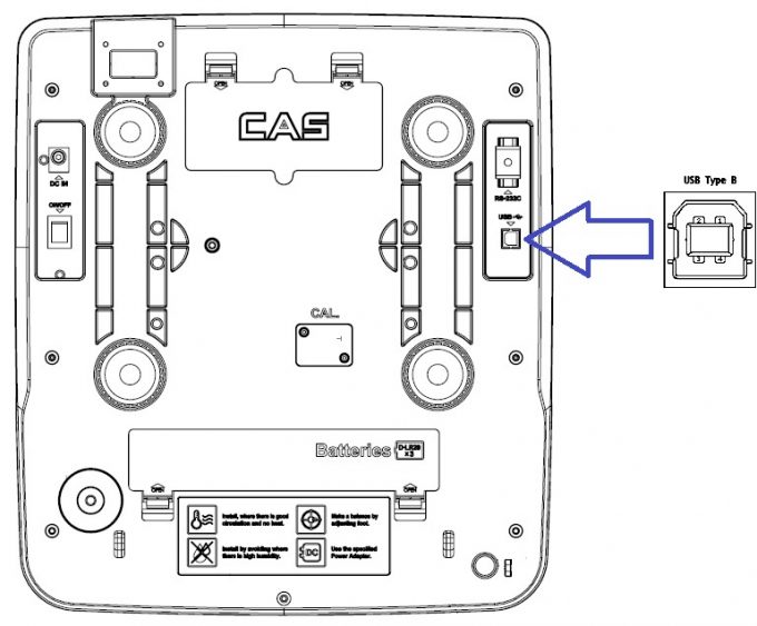 Obchodná váha CAS PR-II B-USB do 15 kg