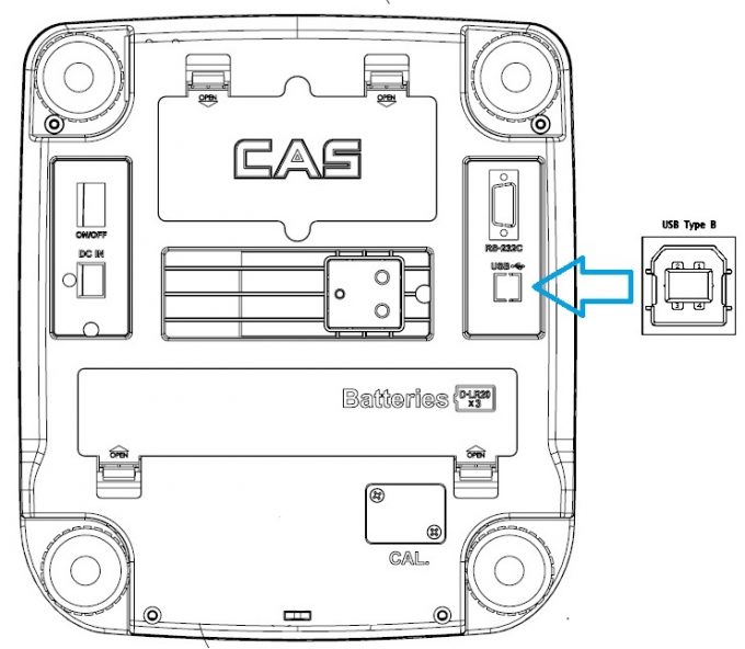 Obchodná váha CAS SW-2 USB do 15 kg