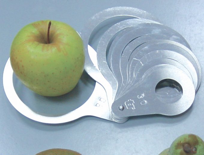 šablóny na meranie veľkosti jabĺk